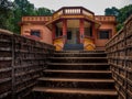 Indian house with traditional roof design at coastal side of Maharashtra