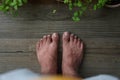 An Indian human foot shot from upper perspective Royalty Free Stock Photo