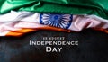 Indian Independence Day celebration background concept. Indian flag on dark stone background for Republic Day and Independence Day Royalty Free Stock Photo