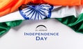Indian Independence Day celebration background concept. Indian flag on white background for Republic Day and Independence Day Royalty Free Stock Photo