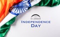 Indian Independence Day celebration background concept. Indian flag on white background for Republic Day and Independence Day Royalty Free Stock Photo
