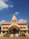 Indian  iskon temple  with sky Royalty Free Stock Photo