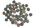 Indian Islamic Dynasty Copper Coin Hoard Royalty Free Stock Photo