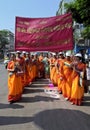 View of Indian Jain community people in a procession