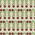 Indian kalamkari flower bail vector seamless Royalty Free Stock Photo