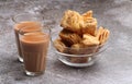 Puff Pastry Snacks, served with hot tea. Royalty Free Stock Photo