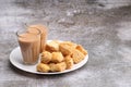 Puff Pastry Snacks, served with hot tea. Royalty Free Stock Photo