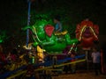 Indian kids enjoying carousel ride in elephant at amusement park Royalty Free Stock Photo