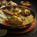 Indian korma with rice