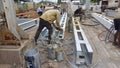 Indian laborers doing welding work