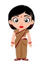 Indian, Lady, Police, Constable, Cartoon Royalty Free Stock Photo