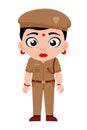 Indian, Lady, Police, Constable, Social Worker, Cartoon, Woman Security Royalty Free Stock Photo