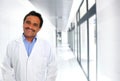 Indian latin doctor expertise smiling in hospital