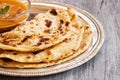 Indian layered Paratha flat bread Royalty Free Stock Photo