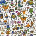 Indian lifestyle. Seamless pattern for your design Royalty Free Stock Photo