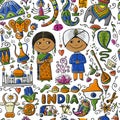 Indian lifestyle. Seamless pattern for your design Royalty Free Stock Photo