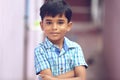 Indian Little Boy Posing to Camera Royalty Free Stock Photo