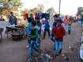 indian local village kids wondering at festival fair events in india January 2020 Royalty Free Stock Photo