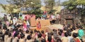 Indian local village school image on republic day function