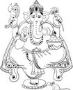 INDIAN LORD GANESH LINE ART