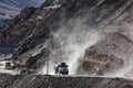 Indian lorry on road in Himalayas Royalty Free Stock Photo