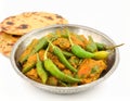 Indian lunch food Besan Mirchi