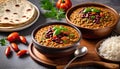 Indian madras lentils food meal bowl tomato cuisine Royalty Free Stock Photo