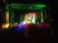 an indian magician performing on stage during magic show in India nov 2019