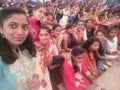 Indian Maharani's college function.All students wearing colorful dress