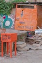 Indian makeshift women`s toilet