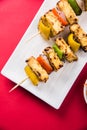 Indian malai paneer tikka or barbecue cheese cottage