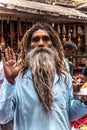 Indian male monk with a long beard Royalty Free Stock Photo