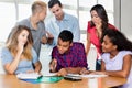 Indian male student with group of international students an teacher Royalty Free Stock Photo