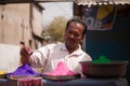 Indian man with Color full colors of holi