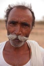 Indian man with handlebar moustache Royalty Free Stock Photo