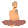 Indian man icon cartoon vector. Snake charmer Royalty Free Stock Photo