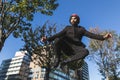 Indian man posing in an urban context. Royalty Free Stock Photo