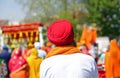 indian man with red turban and white shirt Royalty Free Stock Photo
