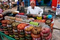 Indian man selling bangels at Sadar Market, Jodhpur, India Royalty Free Stock Photo