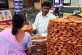 Indian man selling bread, Sadar Market, Jodhpur, India Royalty Free Stock Photo