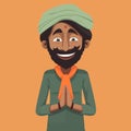 Indian man with traditional clothes. Vector illustration in a flat style Royalty Free Stock Photo