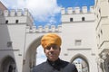 Indian man with turban in Munich, Indic man with puggree 