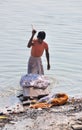 Indian Man Washing Clothes