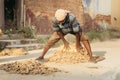 Indian man work in spices factory in Kochi, India