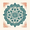 Indian Mandala Floral Design Illustration For Greeting Cards