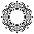 Indian Mandala vector pattenr, geometric black design perfect for greeting card or wedding invitation