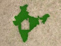 Indian Map with Grass Royalty Free Stock Photo