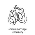 Indian marriage ceremony. Editable illustration Royalty Free Stock Photo