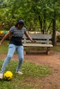 Indian Married Women Playing Football in the Park