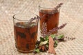 Indian Masala Chai black tea, traditional Tulsi herbal tea beverage with or without milk Royalty Free Stock Photo
